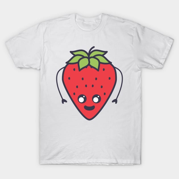 Kawaii Strawberry T-Shirt by Jonathan Wightman